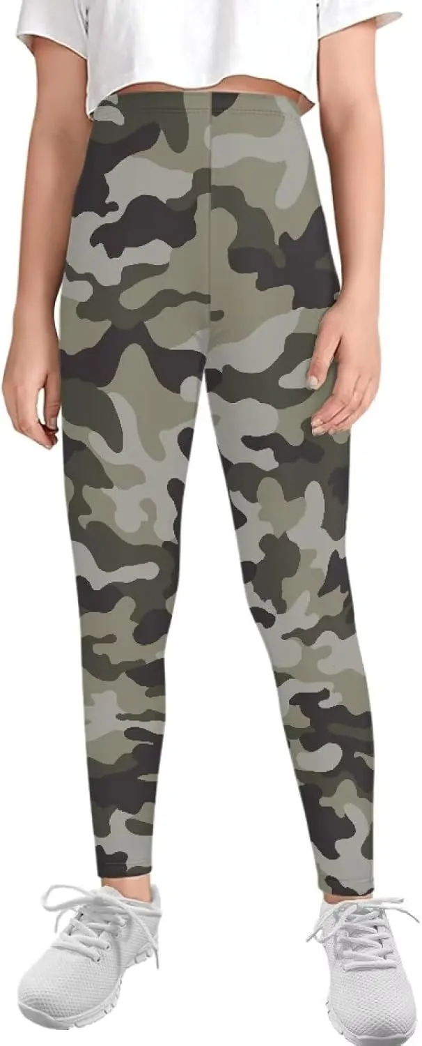 Wanyint Novelty Girls' Yoga Leggings Pants Full Length Athletic Trousers High Waist Tummy Control