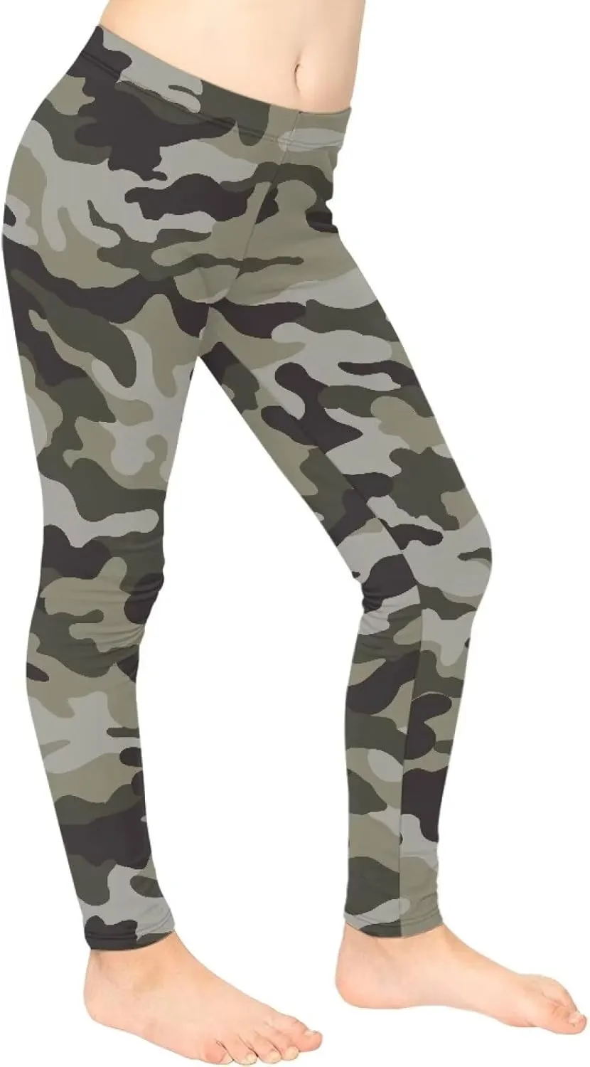 Wanyint Novelty Girls' Yoga Leggings Pants Full Length Athletic Trousers High Waist Tummy Control