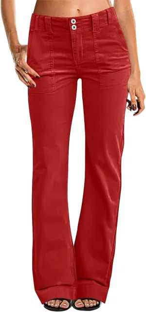 Wide Leg Pants for Women, Straight Leg High Waisted Pants Wide Baggy