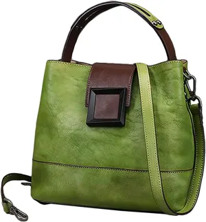Woman's Genuine Leather Large Capacity Shoulder Bag Handbag Large Tote Bucket Bag Messenger Bag Arm Shoulder Bag