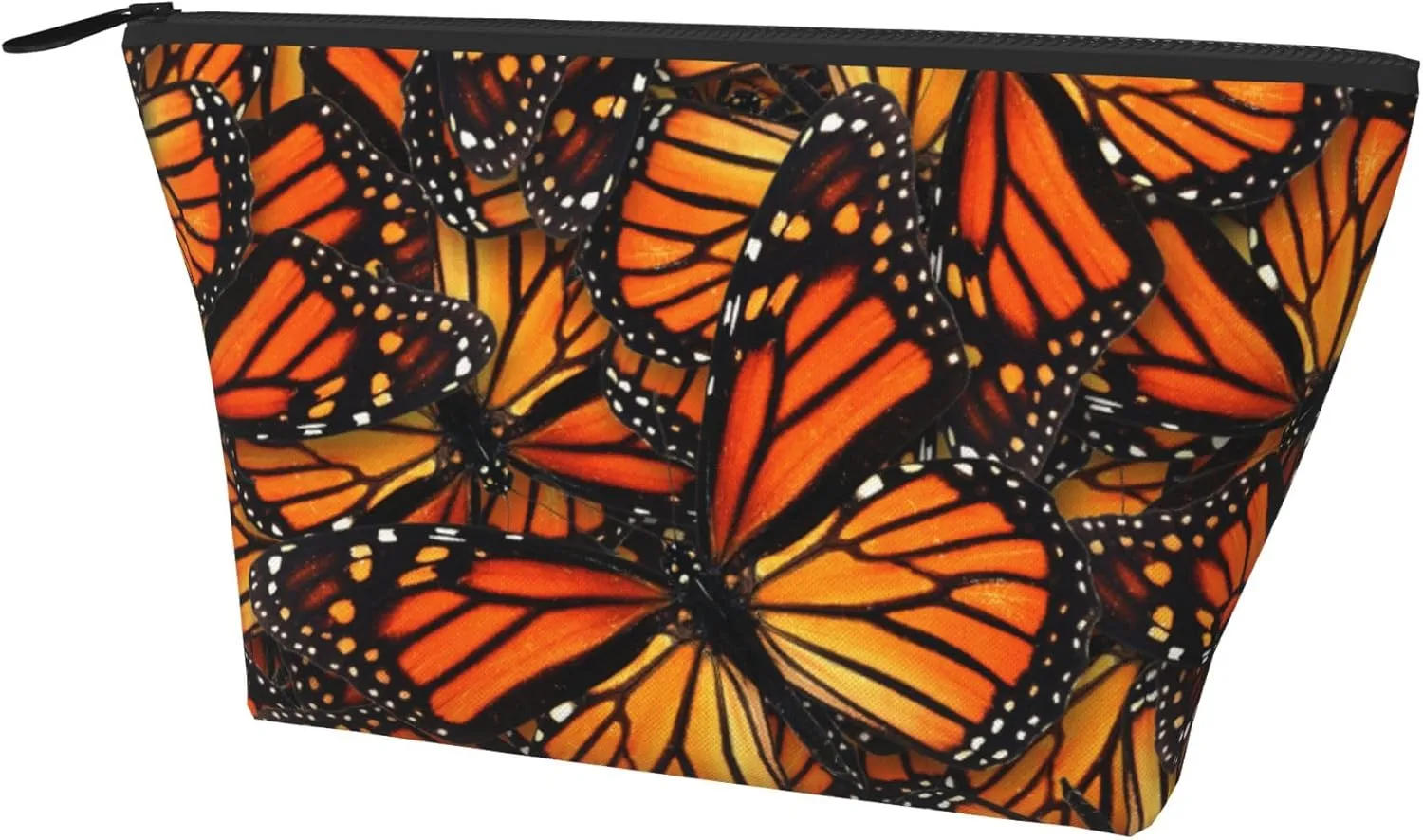 Women beautiful orange monarch butterfly Cosmetic Bag Multifunction Small Makeup Pouch Travel Bags For Birthday Gifts, Makeup Bag Gifts, Retirement Gift
