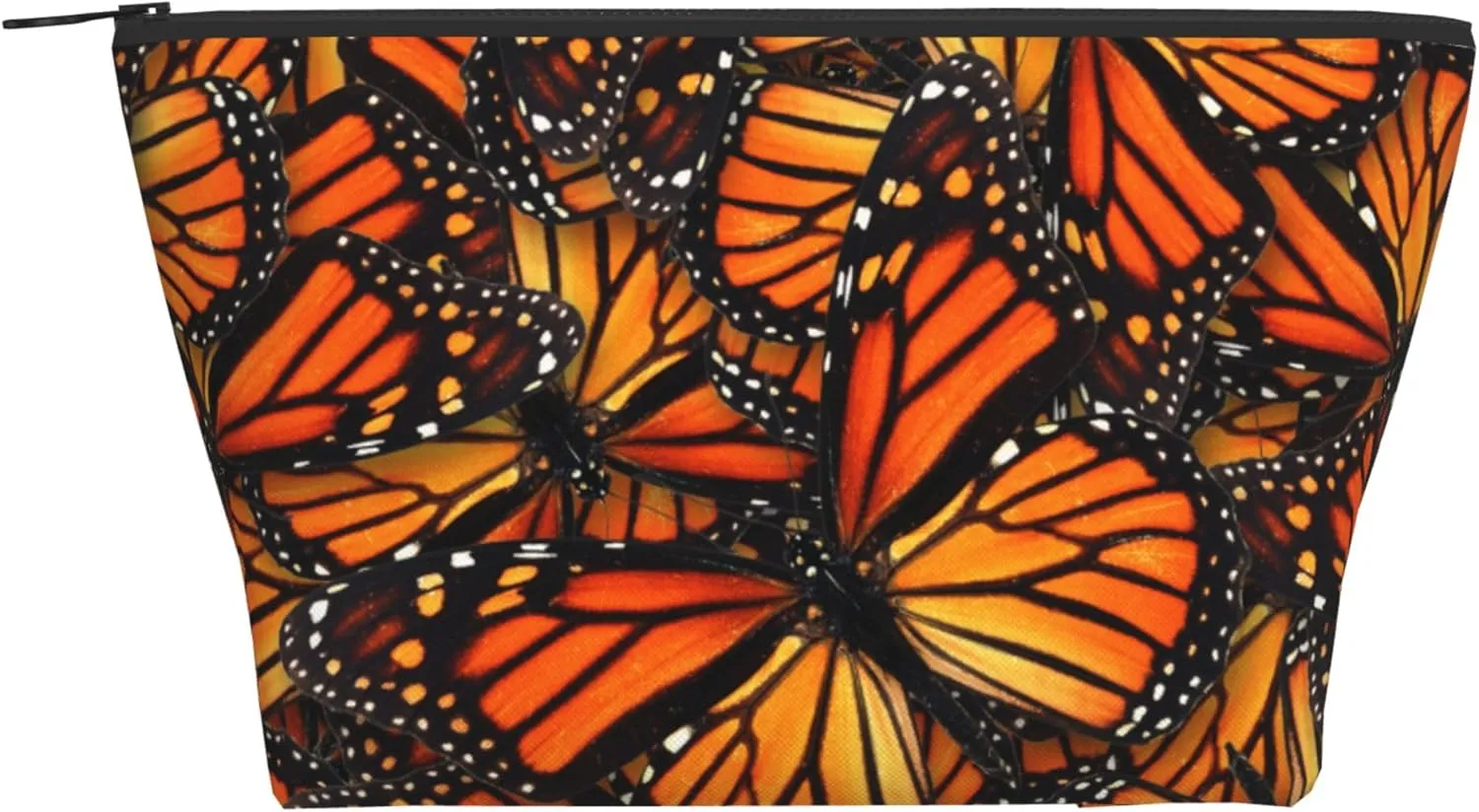 Women beautiful orange monarch butterfly Cosmetic Bag Multifunction Small Makeup Pouch Travel Bags For Birthday Gifts, Makeup Bag Gifts, Retirement Gift