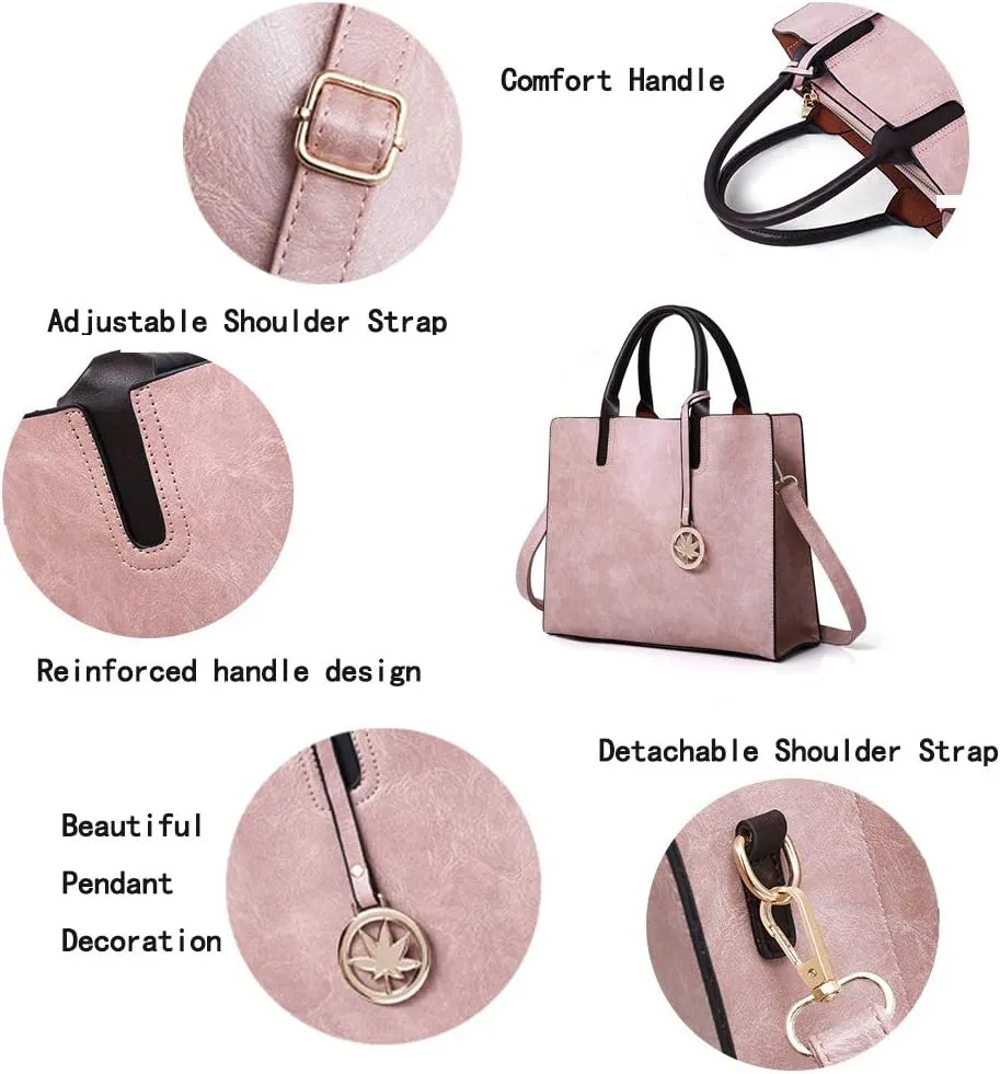 Women Handbags Sets 3 Pcs Large Capacity Handbag Chain Shoulder Bag Clutch Wrist Purse