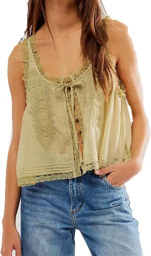 Women Y2K Cute Lace Trim Tank Top Sleeveless Semi Sheer Button Down Crop Shirt Vest Summer Trendy Going Out Tops