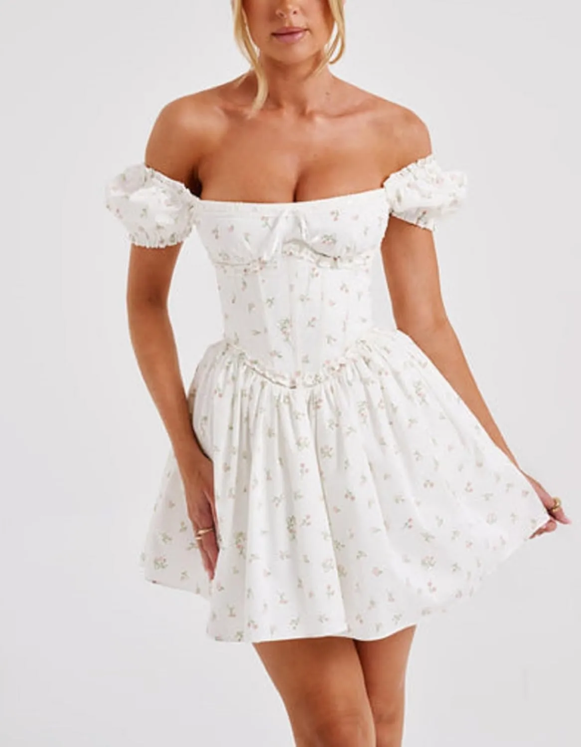 Women Y2k Ruffle Aline Dress Sexy Strapless Tube Bandeau Dress Fairy Flare Short Dress Cute Streetwear
