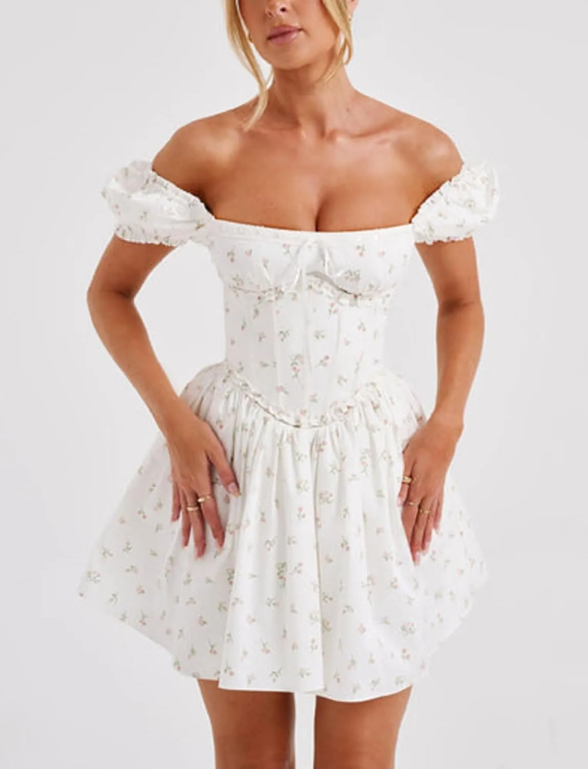 Women Y2k Ruffle Aline Dress Sexy Strapless Tube Bandeau Dress Fairy Flare Short Dress Cute Streetwear
