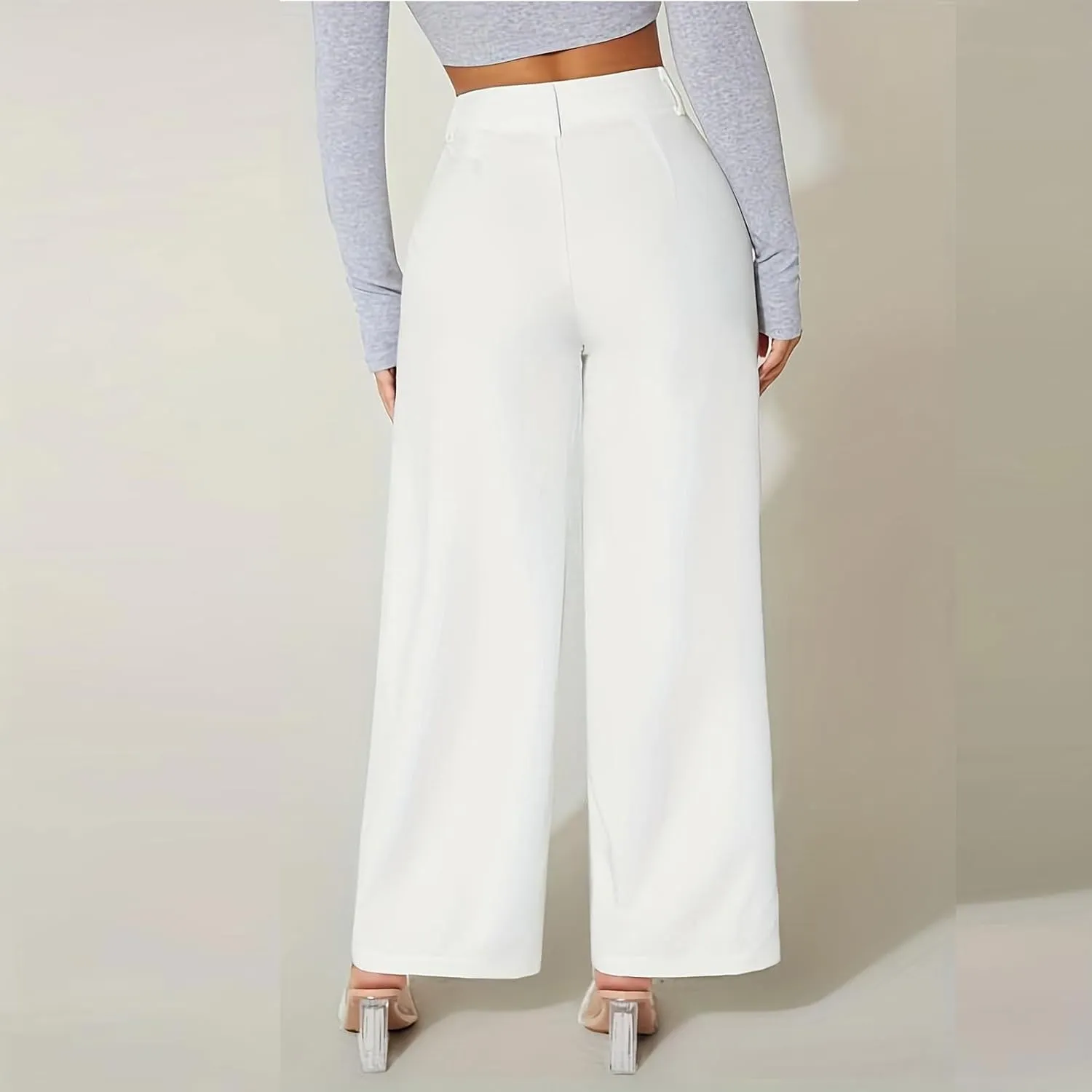 Women's High Waist Pants Trendy Drape Straight Dress Pants Fall Casual Wild Long Trousers Comfy High-end Pants