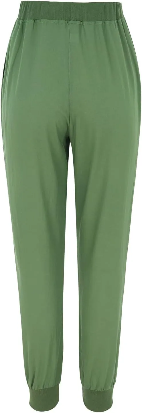 Womens Linen Blend Summer Y2K Streetwear Palazzo Lounge Pants Elastic Waisted Long Lounge Slim-Fit Pant