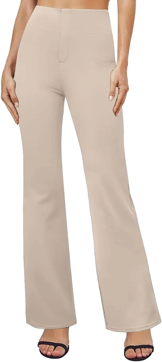 Womens Pants Business Work Dress Pants Casual Slacks High Waist Stretchy Trousers Pull On Office Pants with Pockets