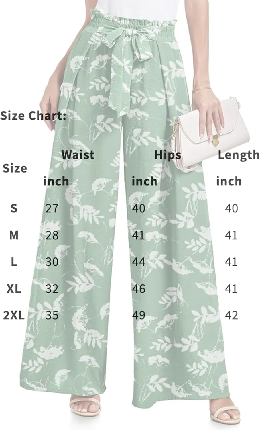 Women's Wide Leg Pants High Waist Adjustable Knot Loose Casual Flowy Tie Knot Business Work Trousers with Pockets