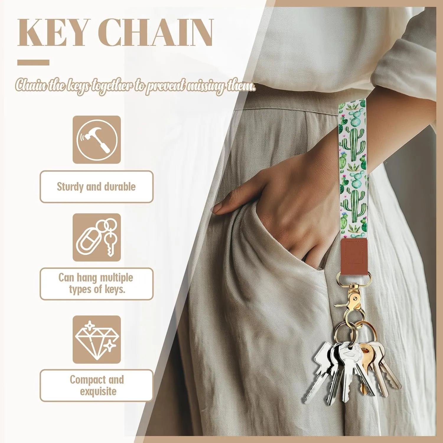 Wristlet Keychain for Women and MenKey Chain HolderWrist Lanyard for Keys.