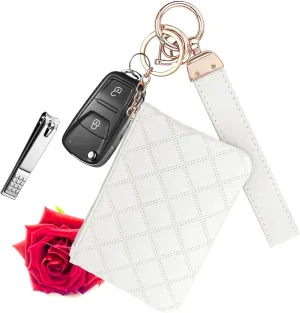Wristlet Keychain for Women Leather Wallet Bracelet Car Key Chain Mini Coin Purse Wrist Chain for Wallets