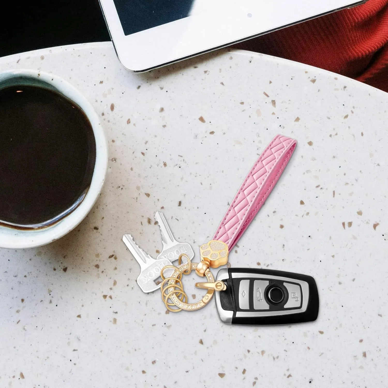 Wristlet Keychain,Wrist Keychain,Key Wristlet Car Key Chain Cat Lover Gifts for Women Men