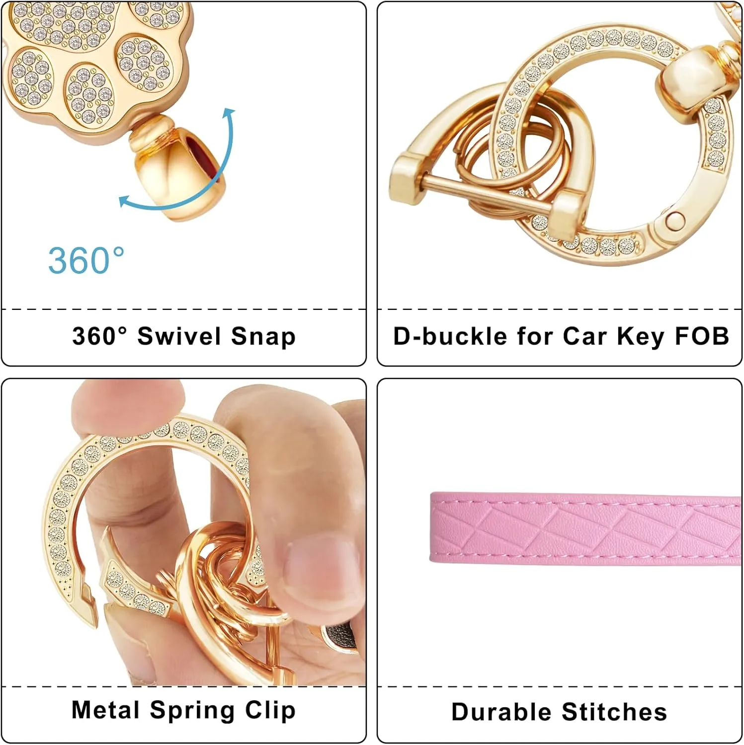 Wristlet Keychain,Wrist Keychain,Key Wristlet Car Key Chain Cat Lover Gifts for Women Men