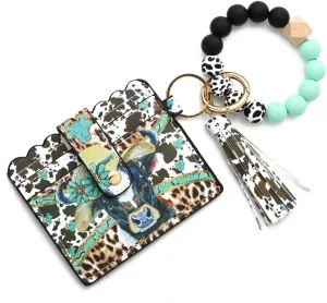 Zcargel Wristlet Wallet Bracelet Keychain Wallets Women Key Ring Silicone Cards Bag Keychain Wrist Chain With Tassel Pendant
