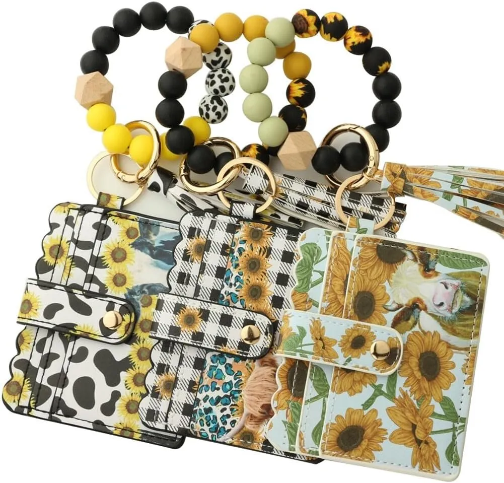Zcargel Wristlet Wallet Bracelet Keychain Wallets Women Key Ring Silicone Cards Bag Keychain Wrist Chain With Tassel Pendant