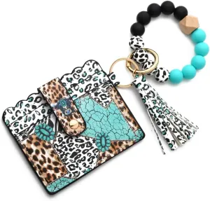 Zcargel Wristlet Wallet Bracelet Keychain Wallets Women Key Ring Silicone Cards Bag Keychain Wrist Chain With Tassel Pendant