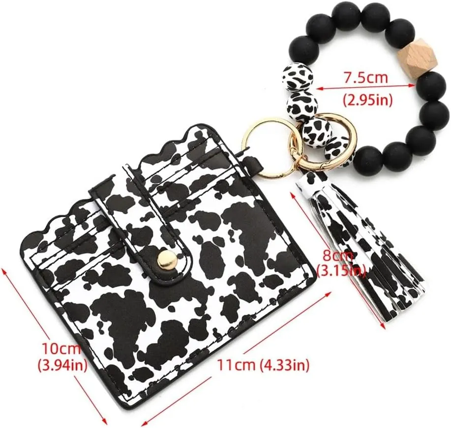 Zcargel Wristlet Wallet Bracelet Keychain Wallets Women Key Ring Silicone Cards Bag Keychain Wrist Chain With Tassel Pendant