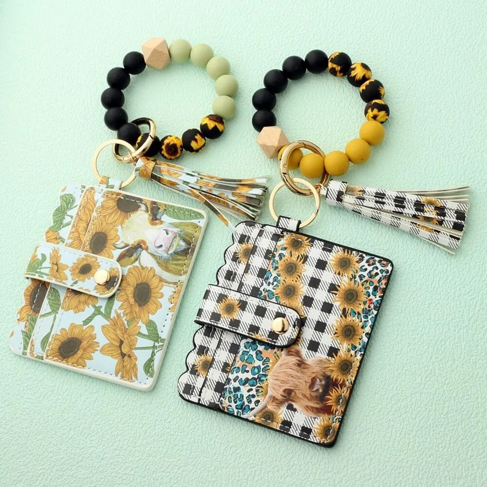 Zcargel Wristlet Wallet Bracelet Keychain Wallets Women Key Ring Silicone Cards Bag Keychain Wrist Chain With Tassel Pendant