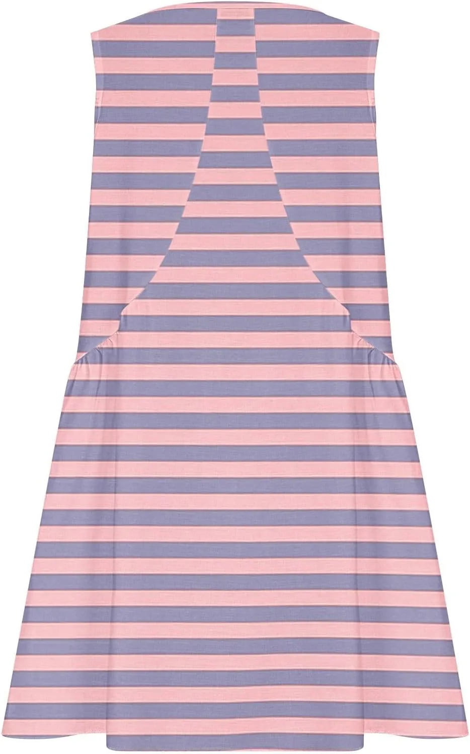 ZDRZK Flowy Dresses for Women Summer Stripes Casual Sleeveless Mini Dress 2024 Babydoll Swing Pleated Beach Sundresses