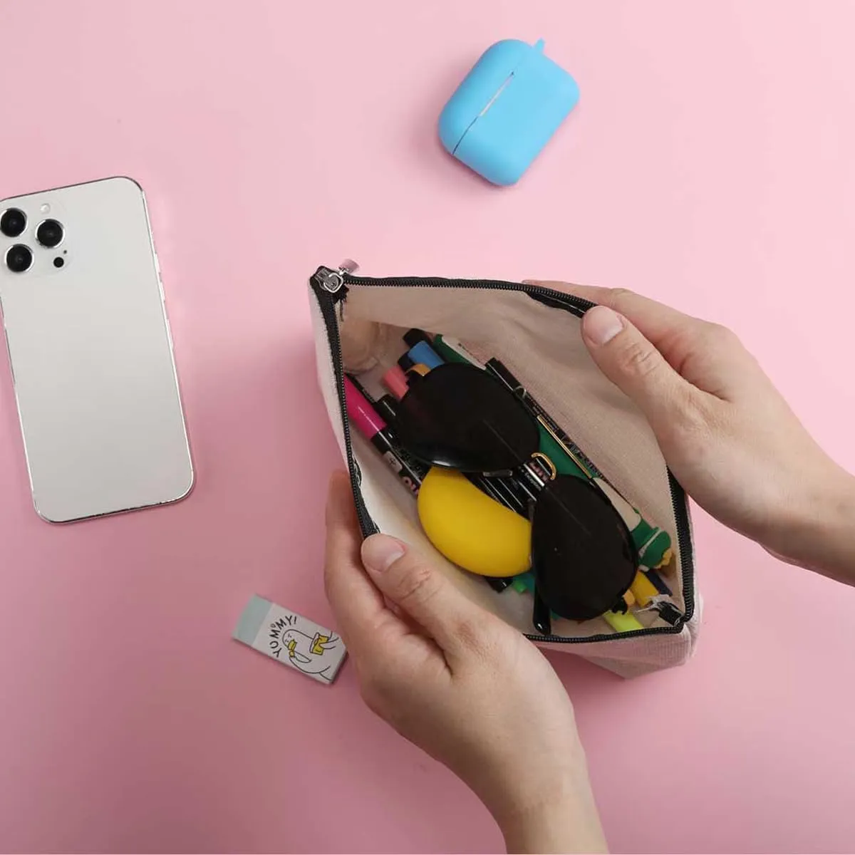 ZHAMEN Cat Gifts Makeup Bag Cat Lover Gifts for Women Themed Makeup Pouch Mom Stuff Birthday for Women Girlfriend Wife Mom Lady Cosmetic Travel Bag