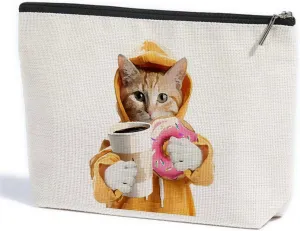 ZHAMEN Cat Gifts Makeup Bag Cat Lover Gifts for Women Themed Makeup Pouch Mom Stuff Birthday for Women Girlfriend Wife Mom Lady Cosmetic Travel Bag
