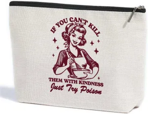 ZHAMEN Funny Housewife Makeup Bag, Cosmetic Bag, Novelty Gifts for Women Female Mom Best Friends Auntie, Humor Toiletry Bag for Christmas Halloween Birthday