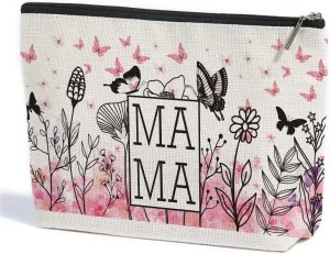 ZHAMEN Mama Makeup Bag - Multipurpose Travel Bag - Pink - Waterproof Cotton & Linen - Mom Gifts, Women's Accessory
