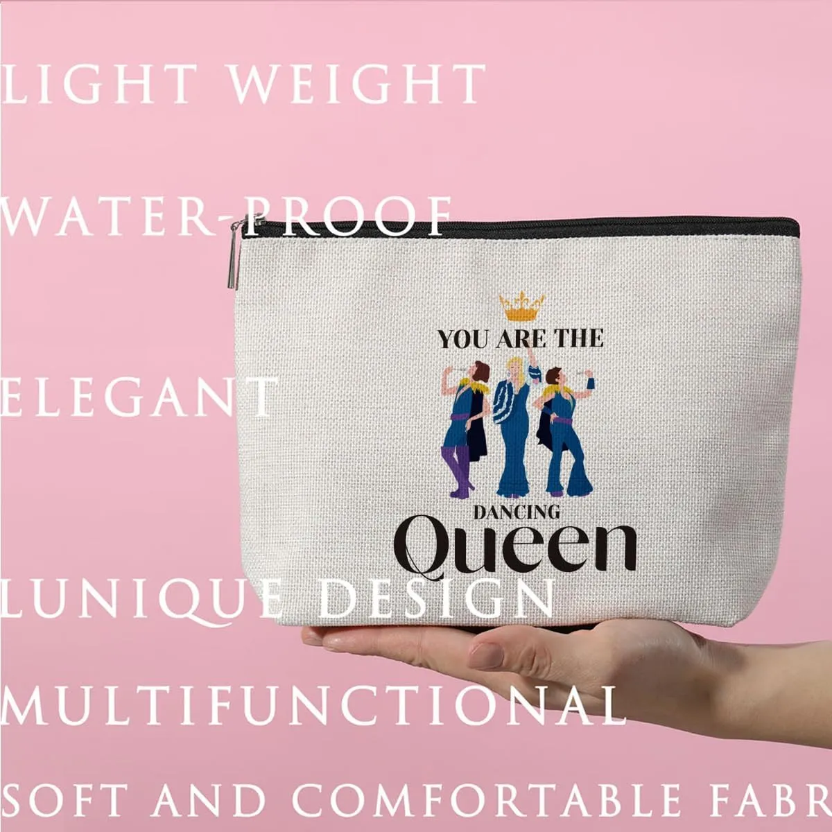 ZHAMEN N Funny Mamma Musical Comedy Makeup Bag Dancing Queen Mamma Fans Inspired Gift for Music Lovers Women Dance Fans Teens Daughter Friends Her Nurse Graduation Birthday Camping