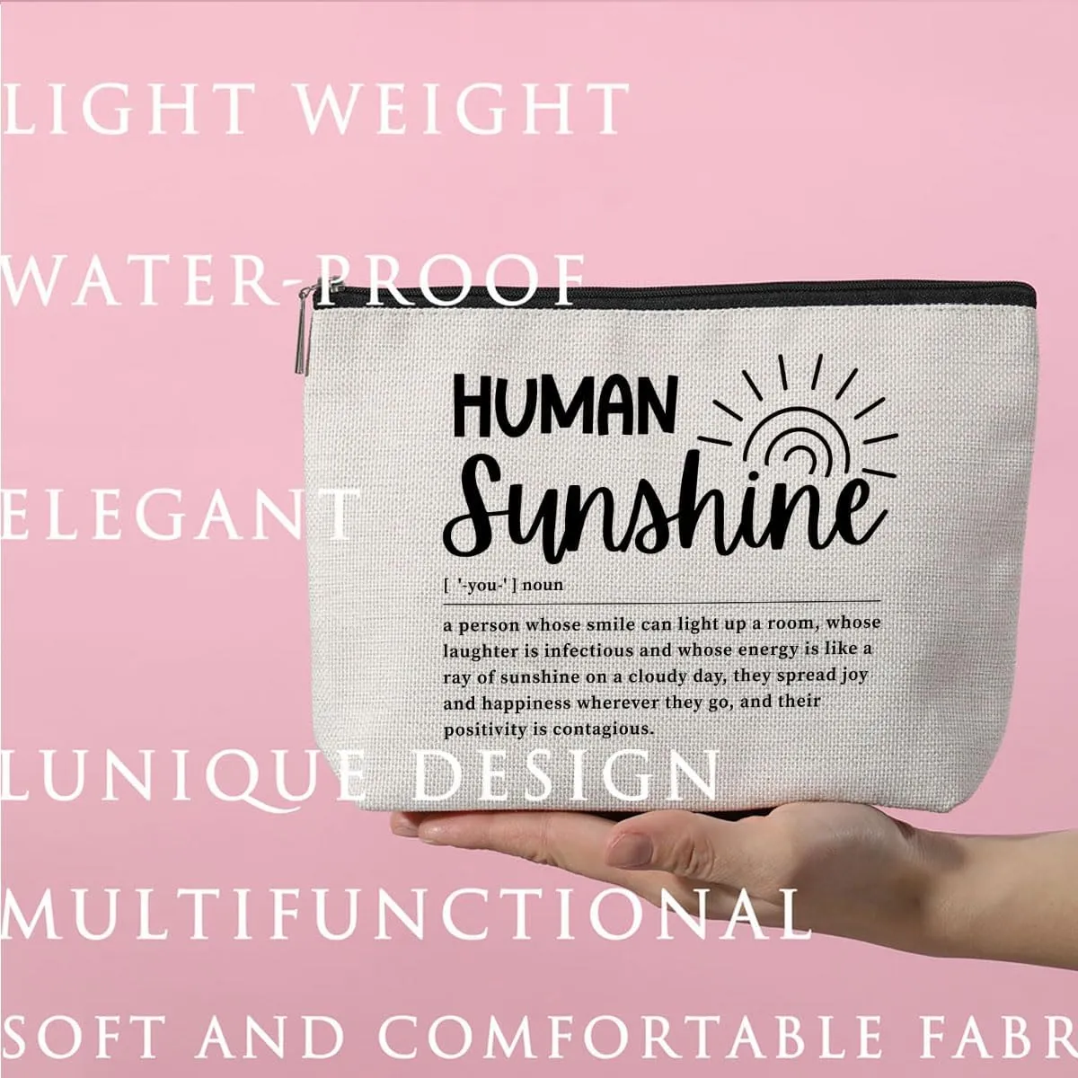 ZHAMEN Sunshine Gifts Thank You Gifts for Women Friend Mentor Manager Inspirational Makeup Bag Toiletry Bag Cosmetic Bag Christian Boss Day Birthday Retirement Gifts Coworker Gifts Appreciation Gifts