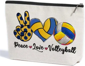 ZHAMEN Volleyball Stuff Volleyball Gifts Volleyball Makeup Bag Graduation Mothers Day Birthday Volleyball Accessories for Women Sports Volleyball Player Lover Coach Fans Daughter Sister Cosmetic Bag